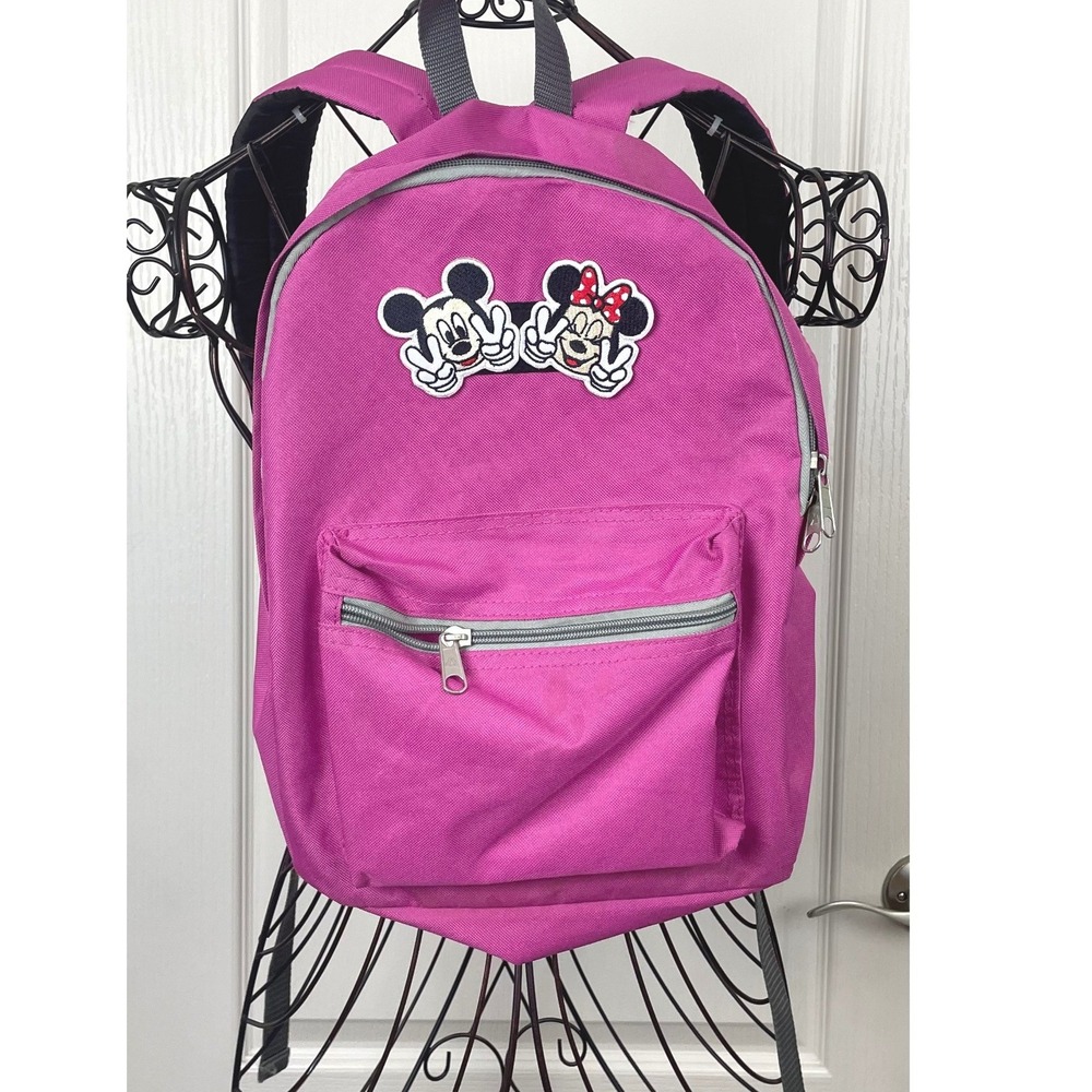 Disney Mickey Minnie Mouse Disney Pink Backpack Kids School Bag Travel Bookbag